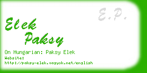 elek paksy business card